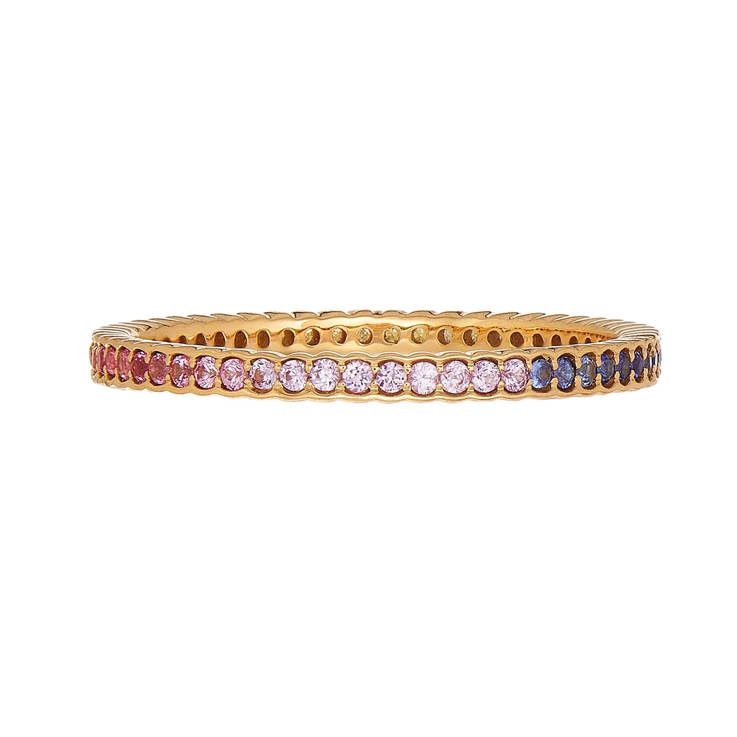 Rainbow Sapphire Scallop Band