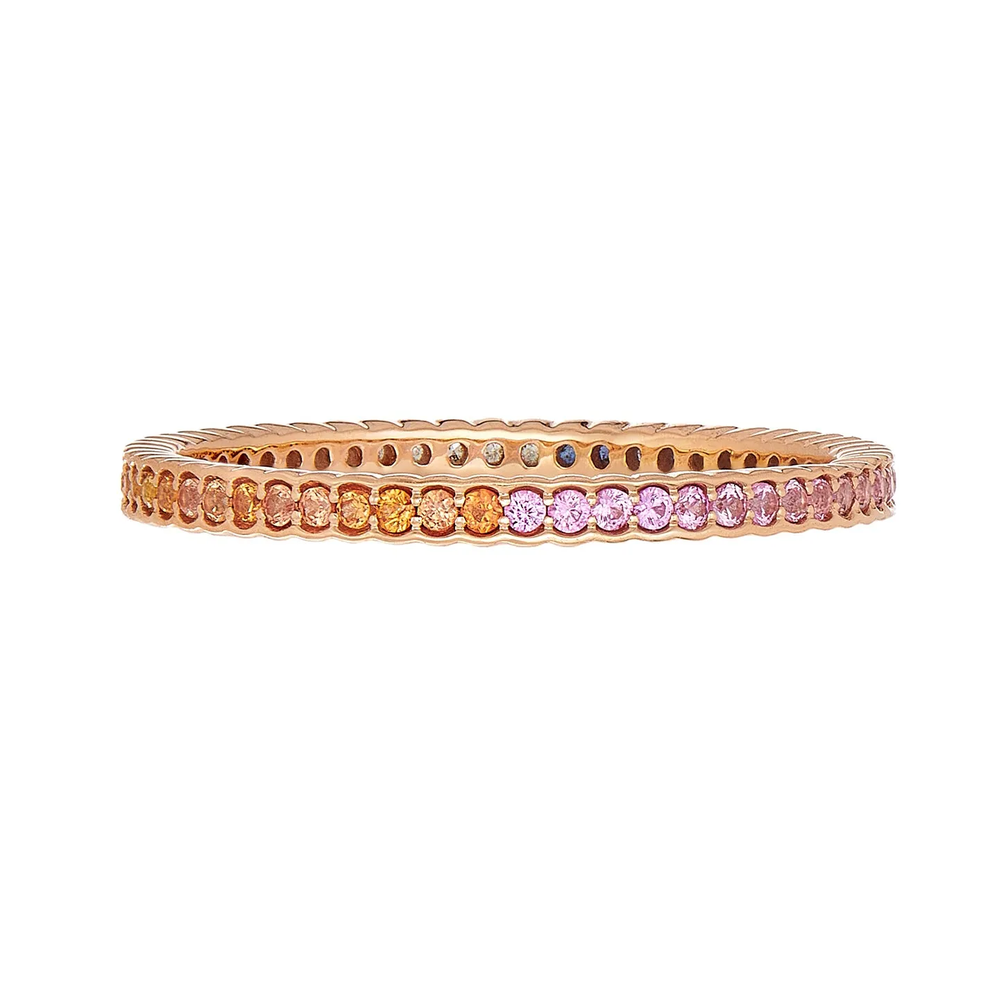 Rainbow Sapphire Scallop Band