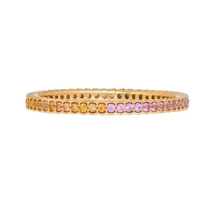 Rainbow Sapphire Scallop Band