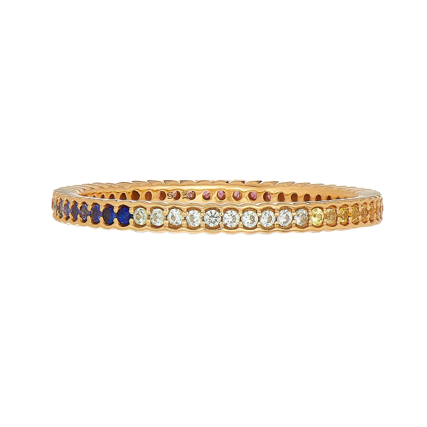 Rainbow Sapphire Scallop Band