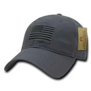 RapDom USA American Flag Hat Tonal Gray Patch Relaxed Polo Style Baseball Cap