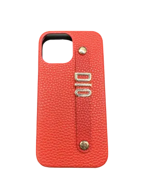 Red Faux Leather Personalised Phone 14 Pro Max One Size