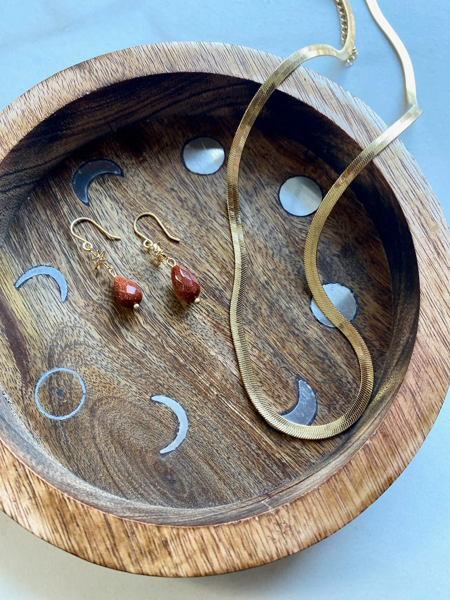 Red Sandstone Star Gazer Teardrop Earrings