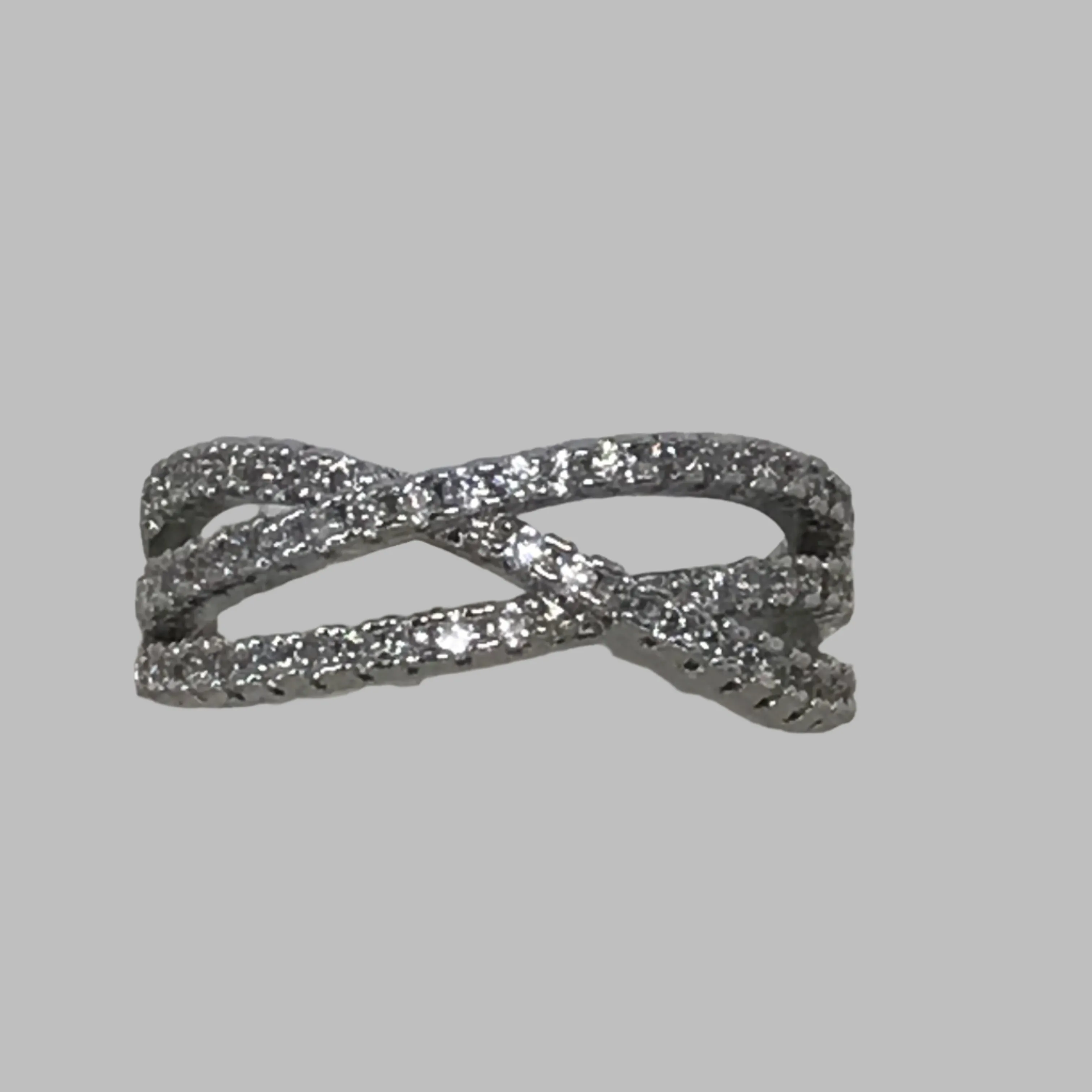 ~Ring: 925 Silver Plated Women's Ring Inlaid Cubic Zirconia Fancy Cross Wedding Ring Female Luxury Jewelry