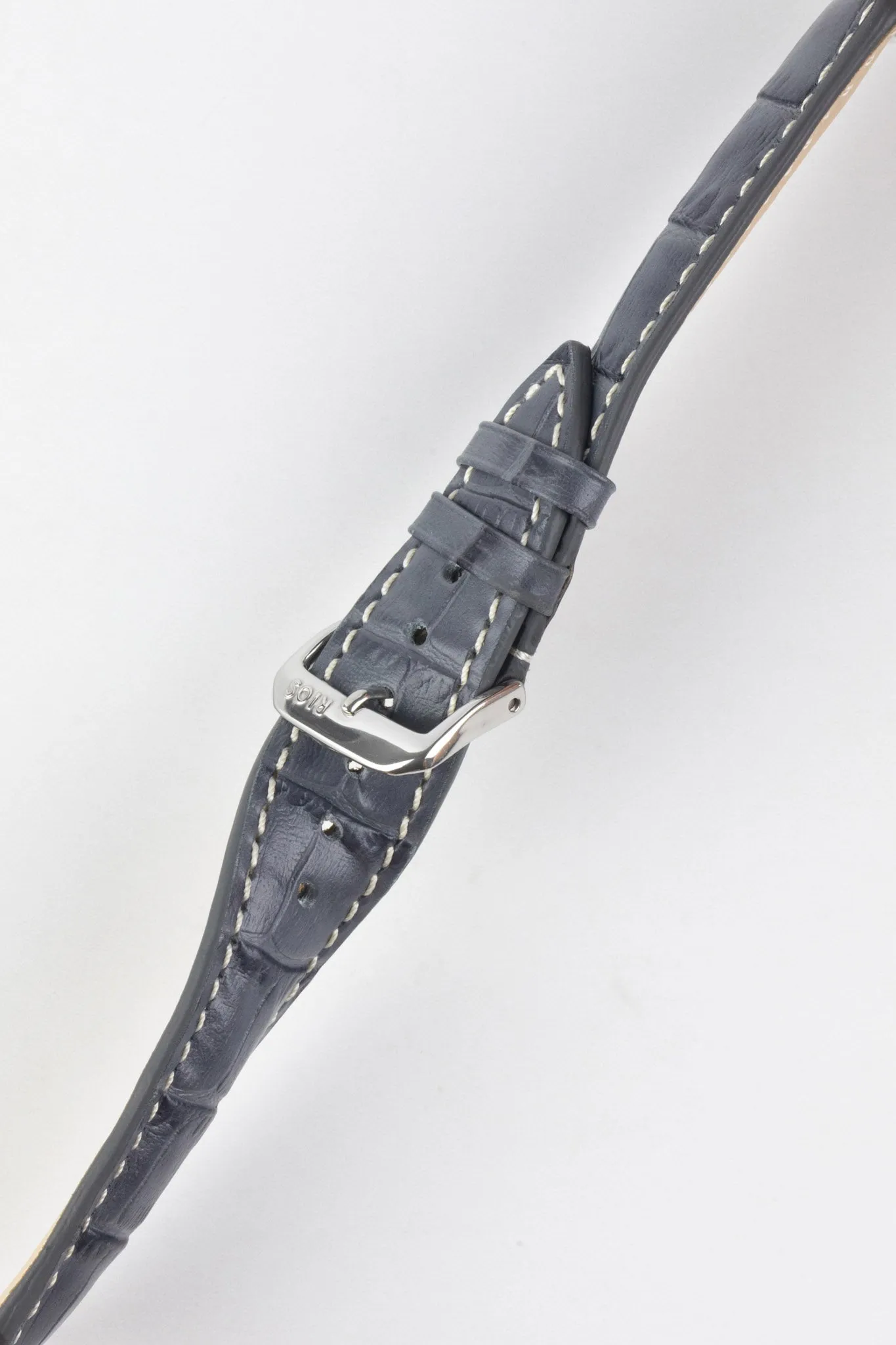 RIOS1931 NEW ORLEANS Alligator-Embossed Leather Watch Strap in STONE GREY