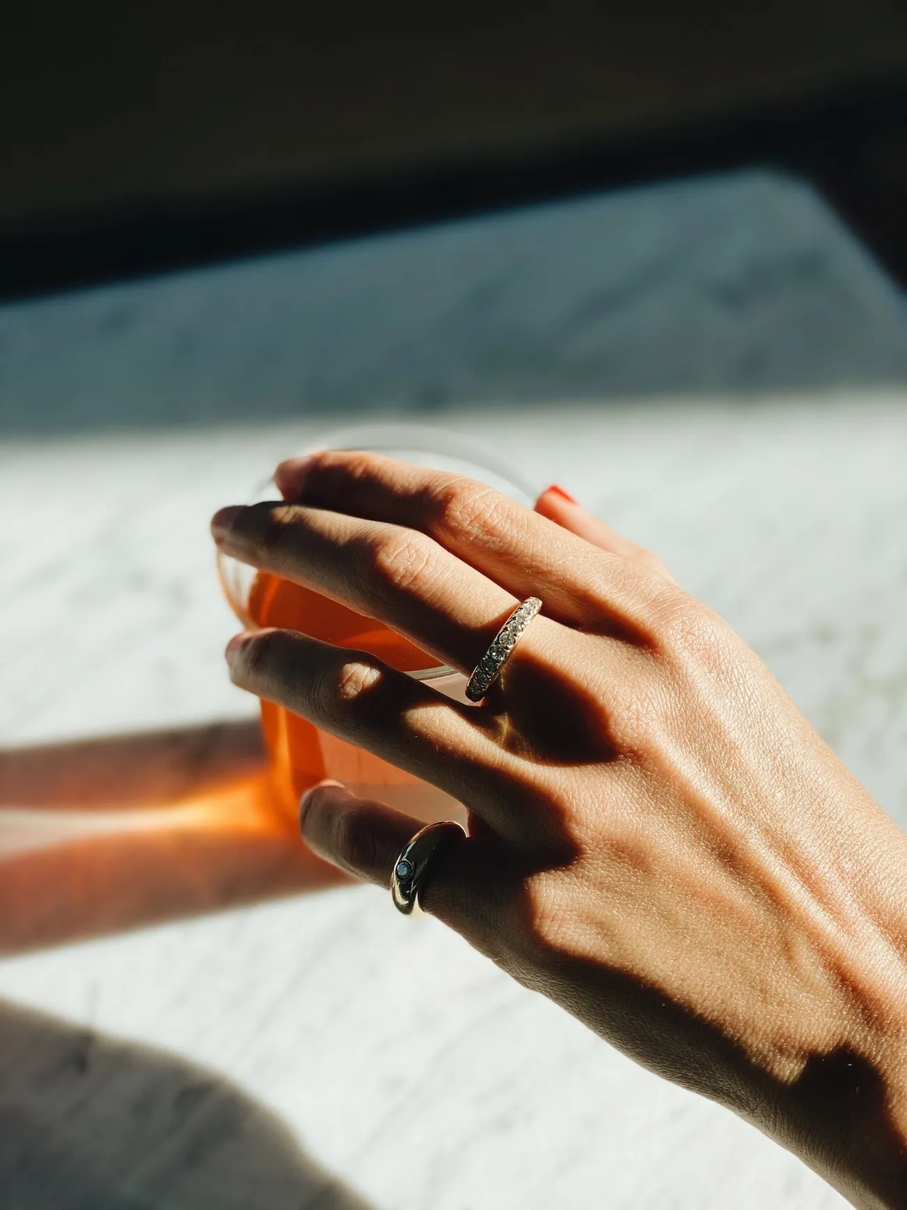 Rising Tusk Ring with Ascending French Cut Diamonds