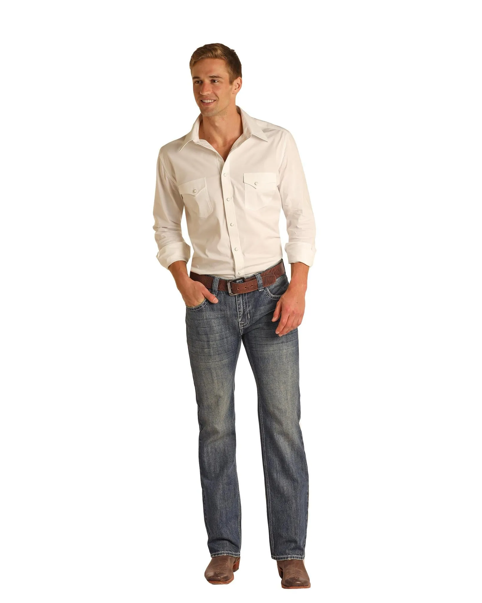 ROCK & ROLL DENIM VINTAGE ROPE STITCH PISTOL MENS JEAN