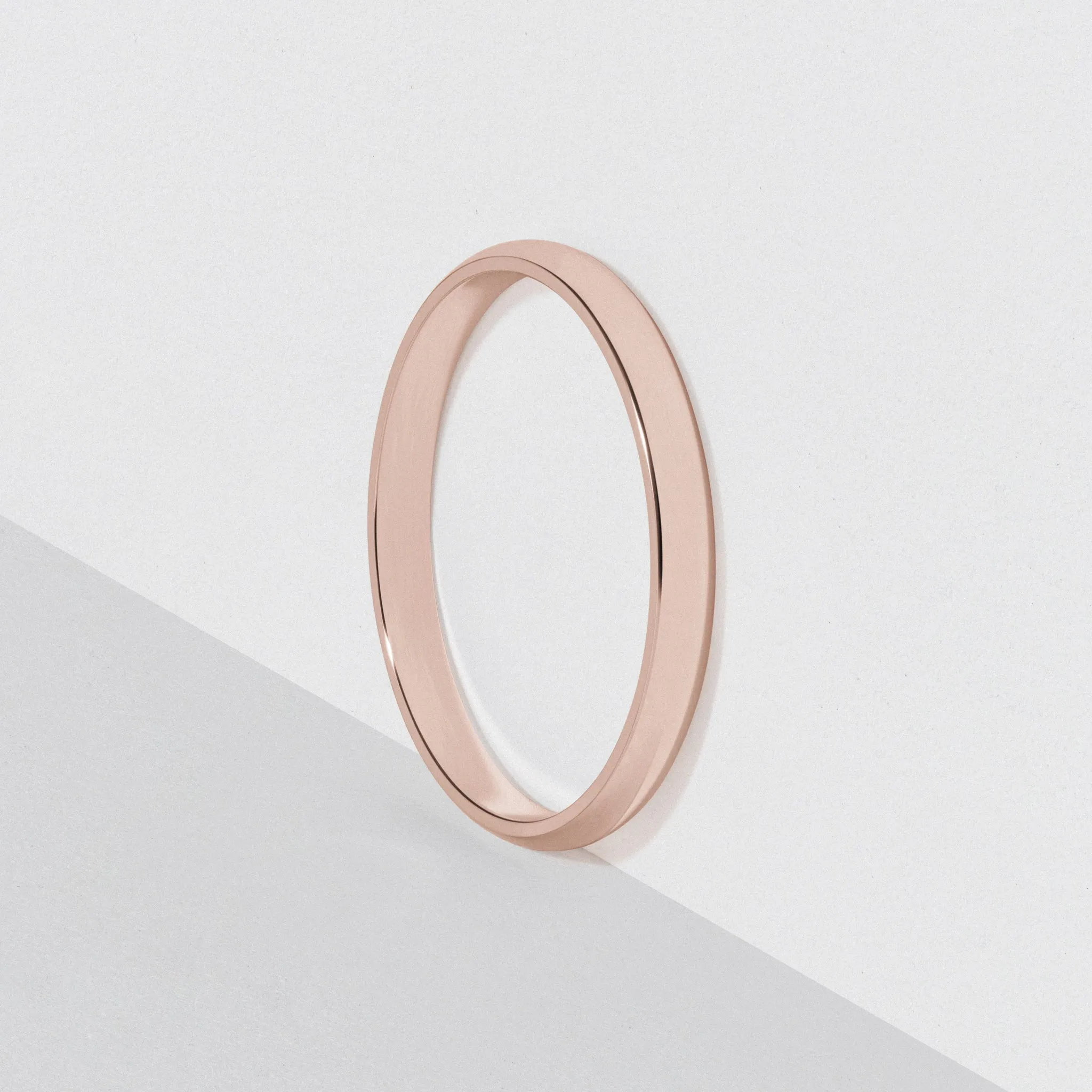 Rose Gold Classic Wedding Band - Polished 2mm