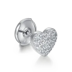 Round Cut Heart Stud Earring