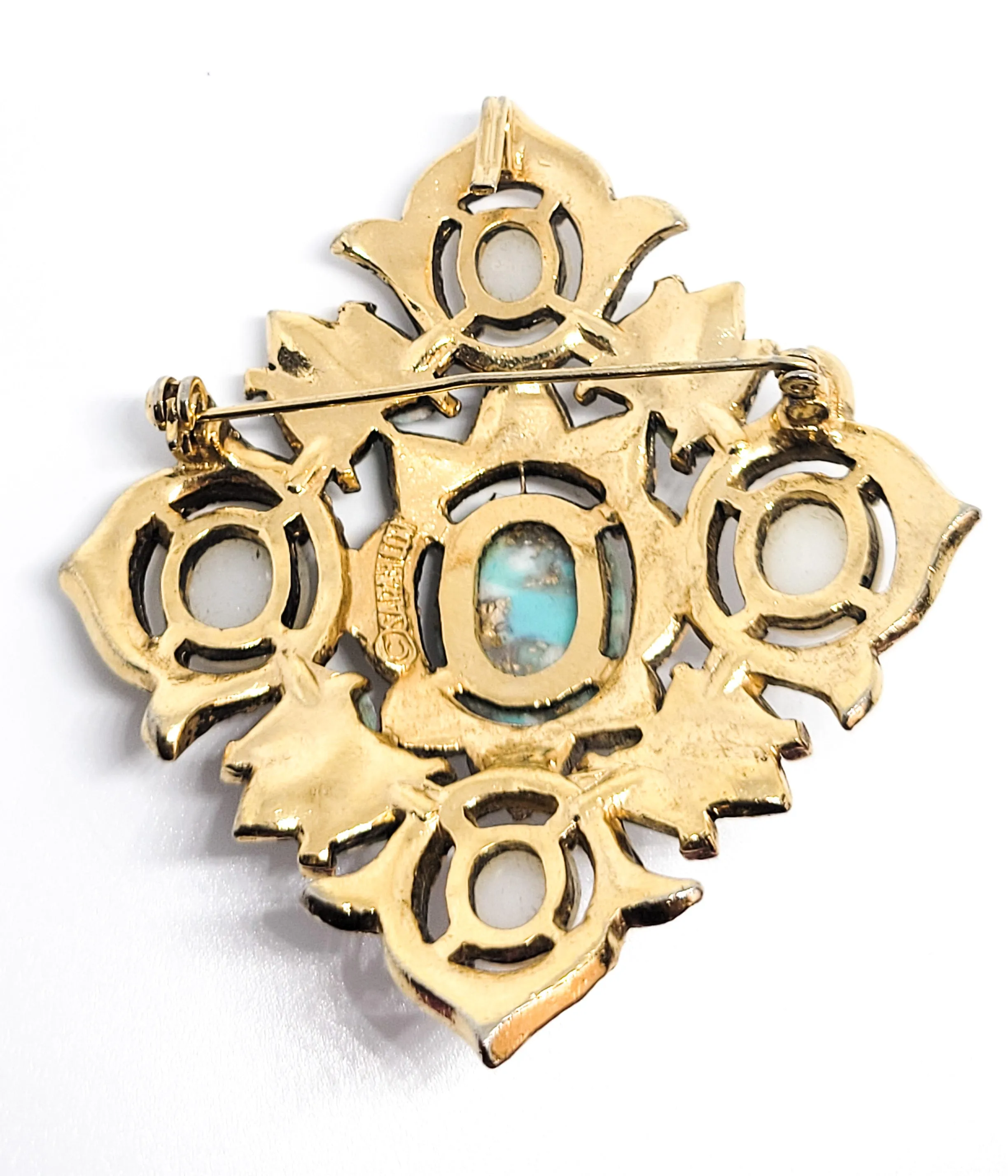 Sarah Coventry 1968 remembrance collection blue glass vintage brooch