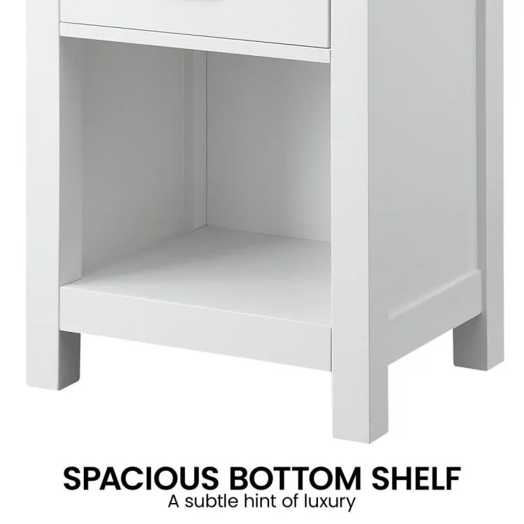 SARANTINO THEA BEDSIDE TABLE - WHITE/NATURAL