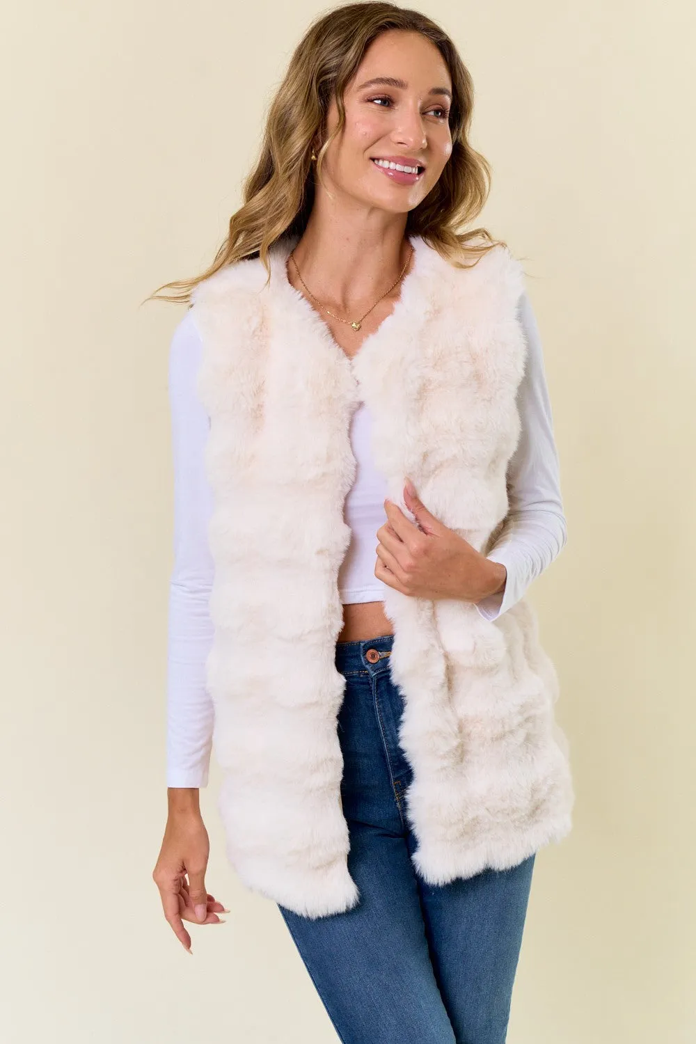 Shield Faux Fur Vest