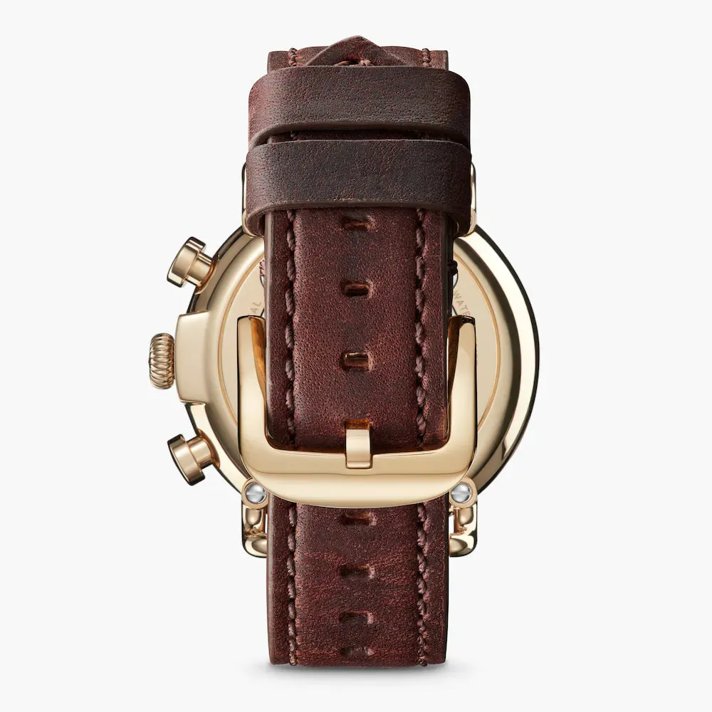 Shinola, The Runwell 2 Eye Chrono 41mm Ivory Dial Cattail Leather
