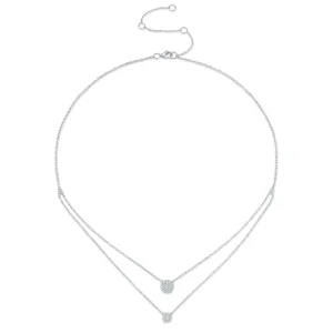 Shy Creation Double Strand Pave Diamond Necklace