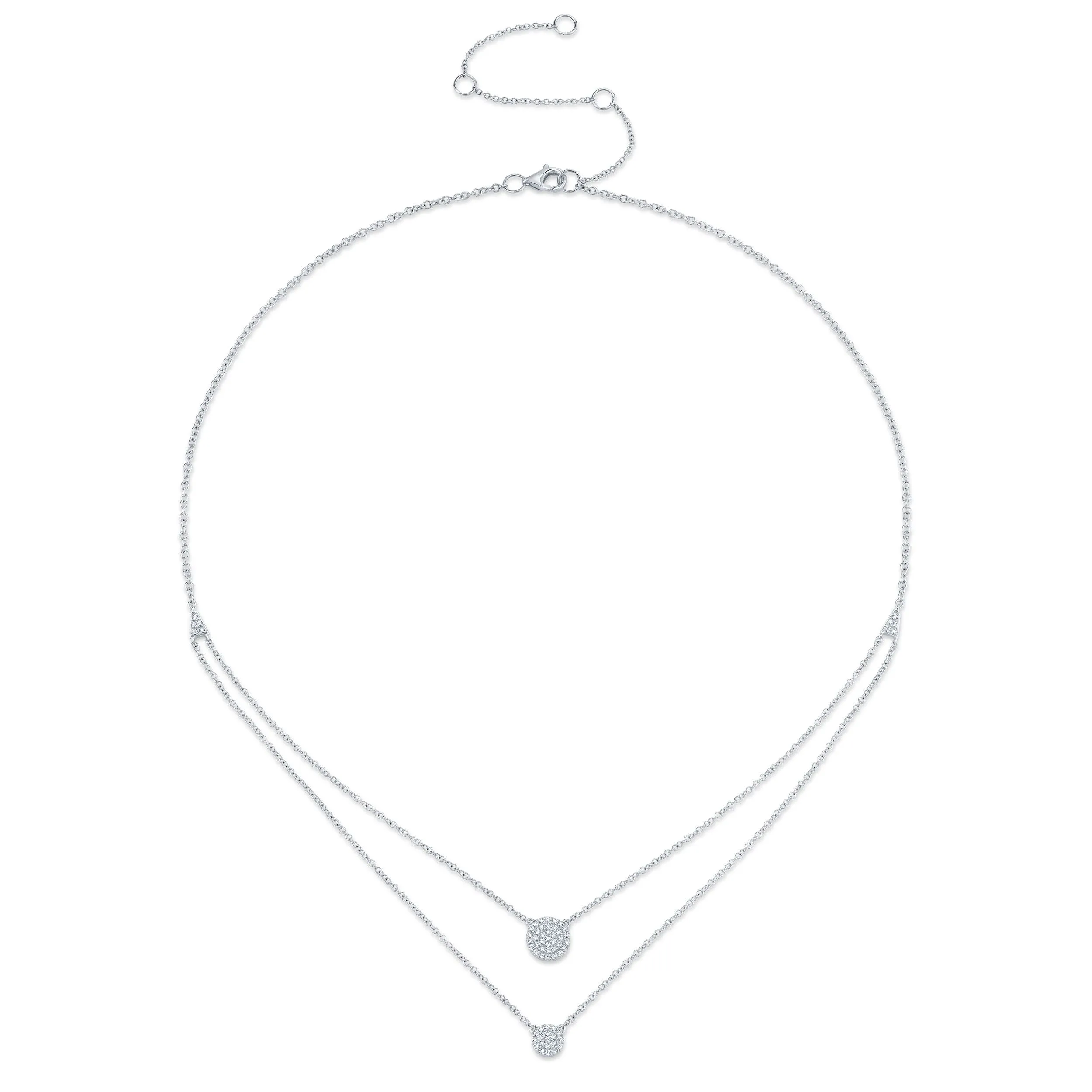Shy Creation Double Strand Pave Diamond Necklace