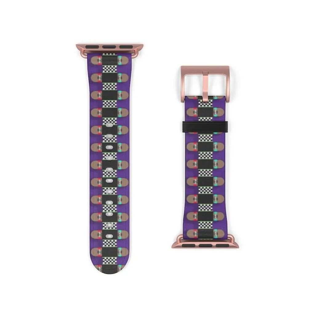 Skateboard Bandolier Apple Watch Band Signature Purple