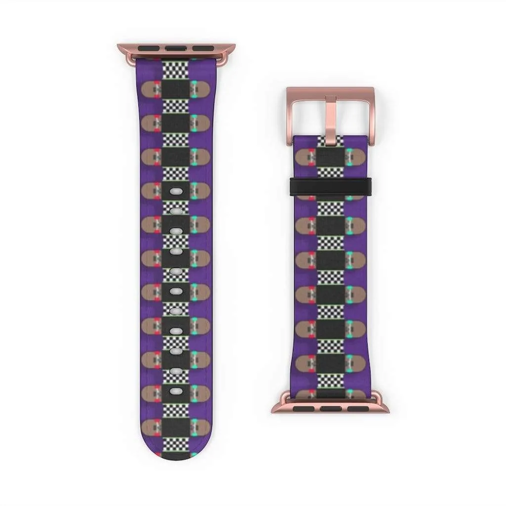 Skateboard Bandolier Apple Watch Band Signature Purple
