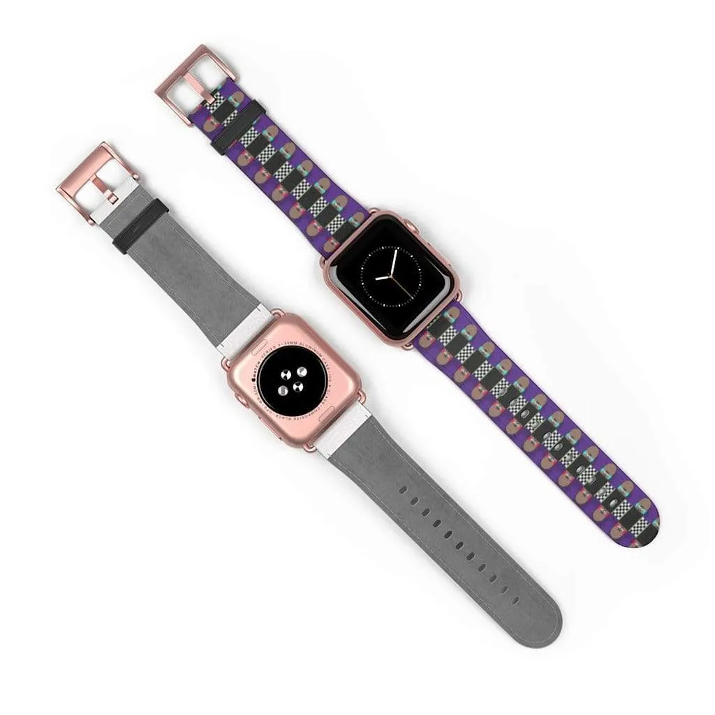 Skateboard Bandolier Apple Watch Band Signature Purple