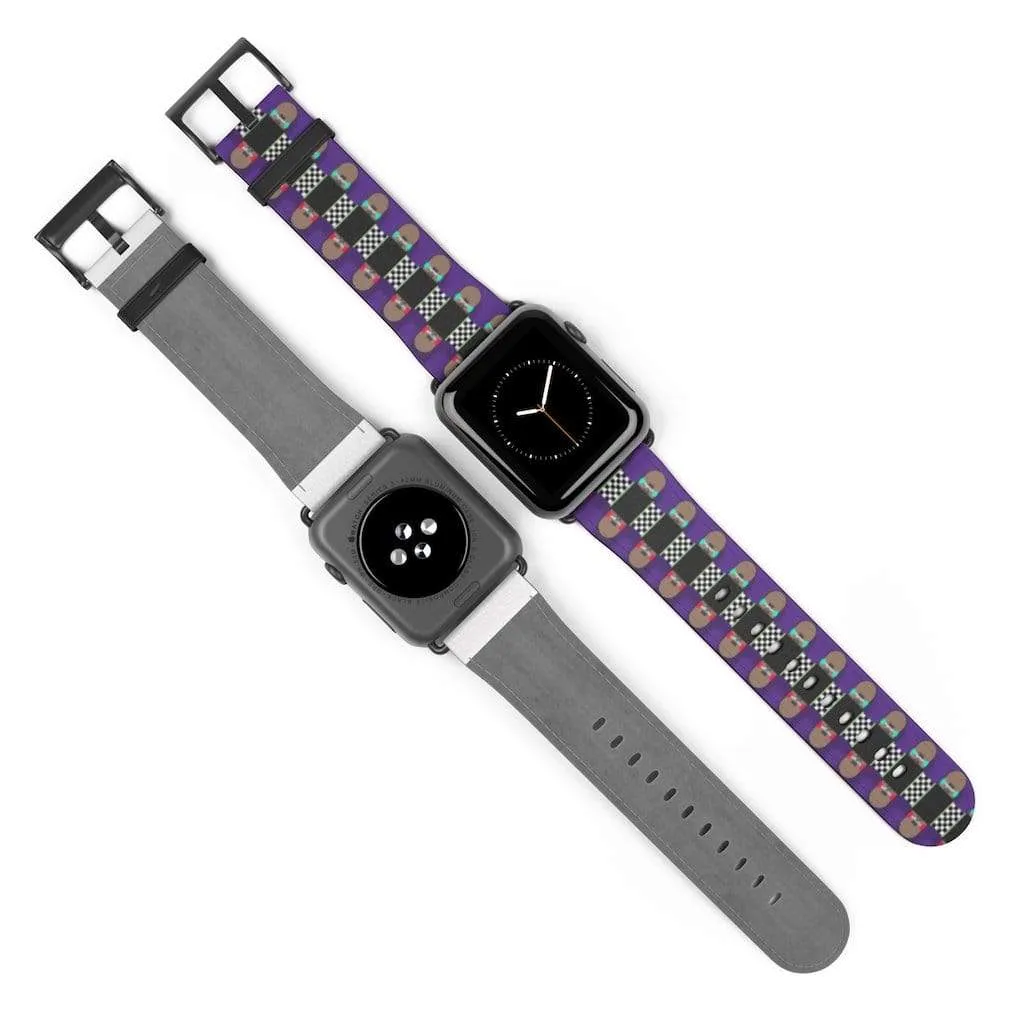 Skateboard Bandolier Apple Watch Band Signature Purple