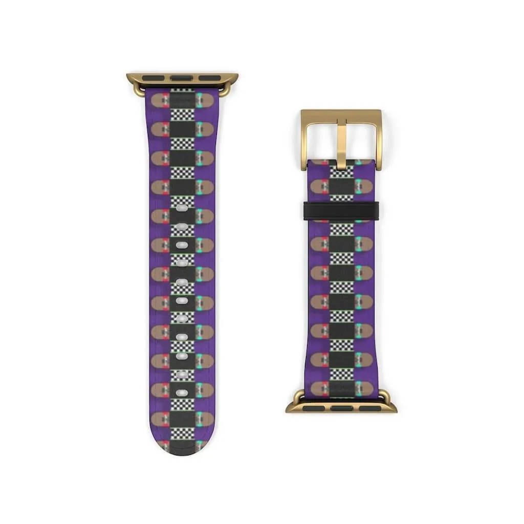 Skateboard Bandolier Apple Watch Band Signature Purple