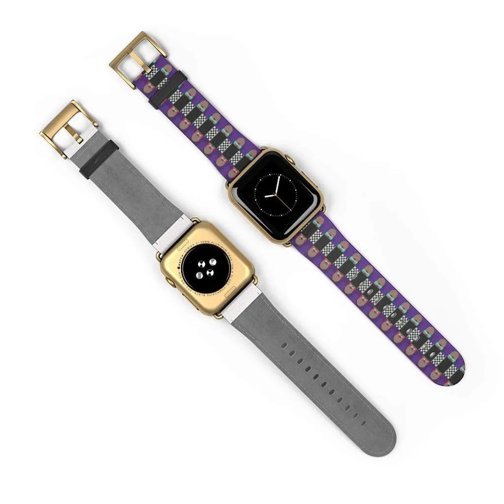 Skateboard Bandolier Apple Watch Band Signature Purple