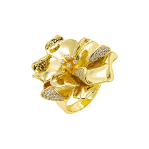 Solid/Pave Fancy Flower Ring