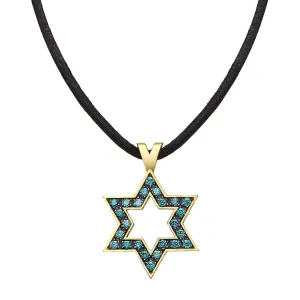 Star of David set with Blue Diamonds