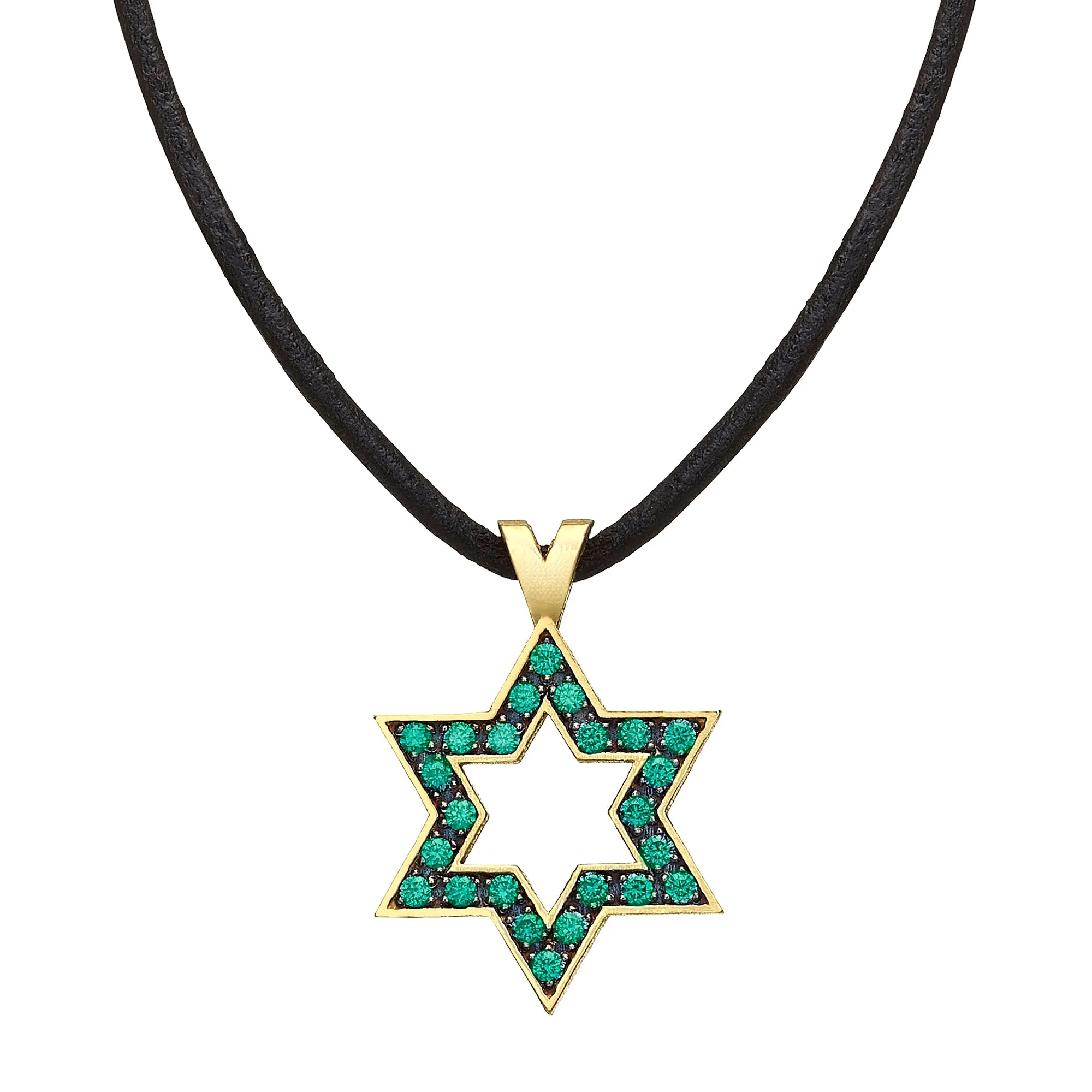 Star of David set with Emeralds