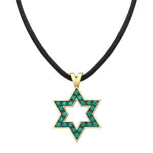 Star of David set with Emeralds
