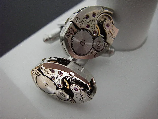 Steampunk Cufflinks - Elgin - Steampunkjunq
