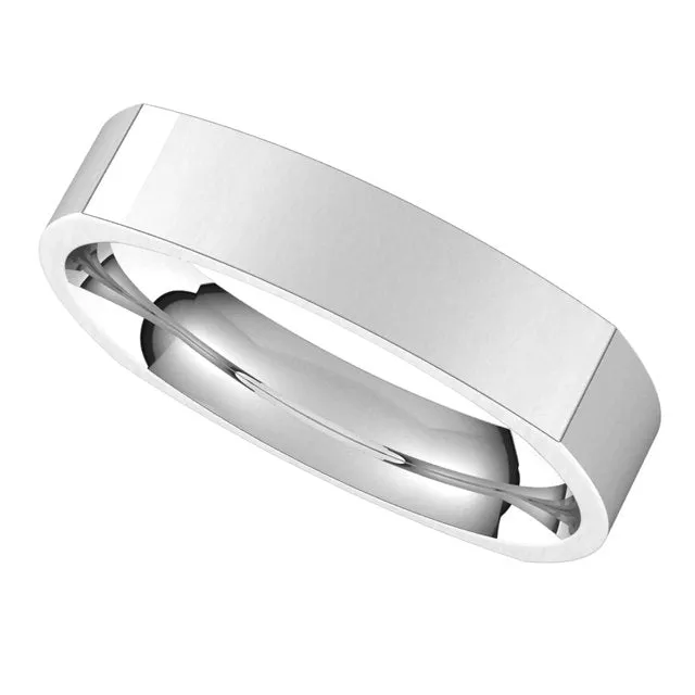 Sterling Silver 4 mm Square Comfort Fit Wedding Band