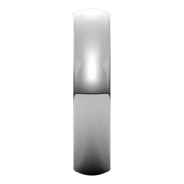 Sterling Silver 5 mm Half Round Comfort Fit Heavy Wedding Band