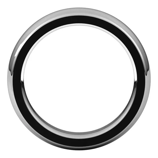 Sterling Silver 5 mm Half Round Comfort Fit Heavy Wedding Band