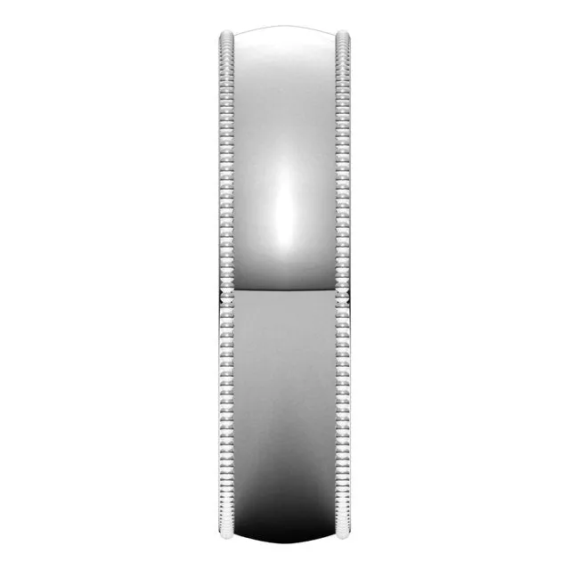 Sterling Silver 5 mm Milgrain Half Round Comfort Fit Light Wedding Band