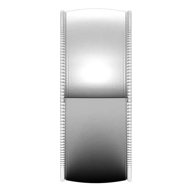 Sterling Silver 8 mm Milgrain Half Round Comfort Fit Light Wedding Band