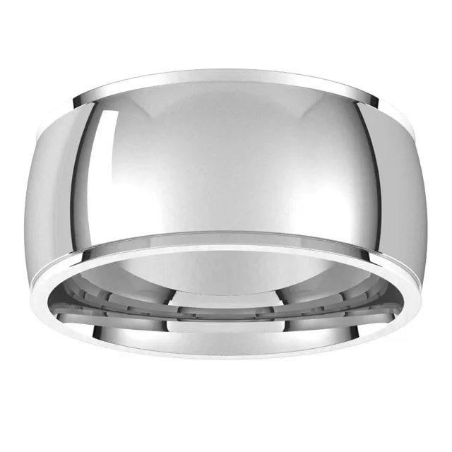 Sterling Silver 9 mm Half Round Edge Comfort Fit Wedding Band