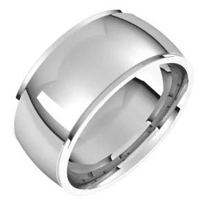 Sterling Silver 9 mm Half Round Edge Comfort Fit Wedding Band