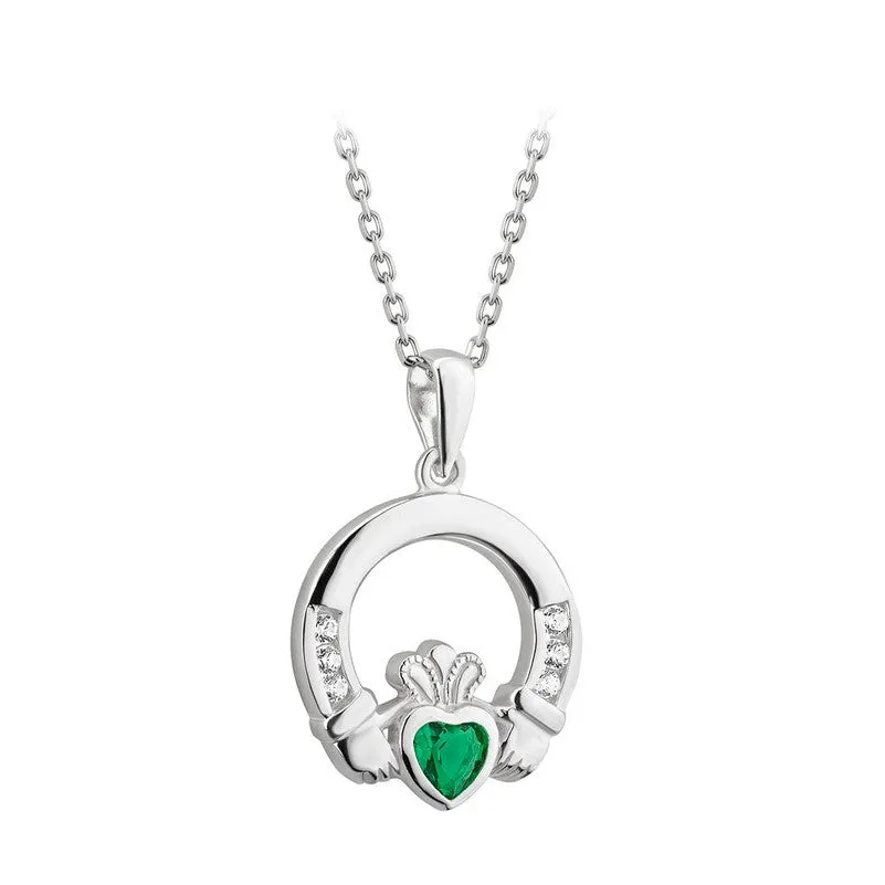 Sterling Silver Claddagh Pendant with Chain - S4559