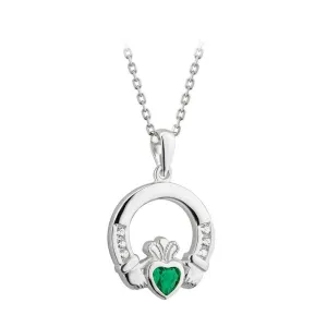 Sterling Silver Claddagh Pendant with Chain - S4559