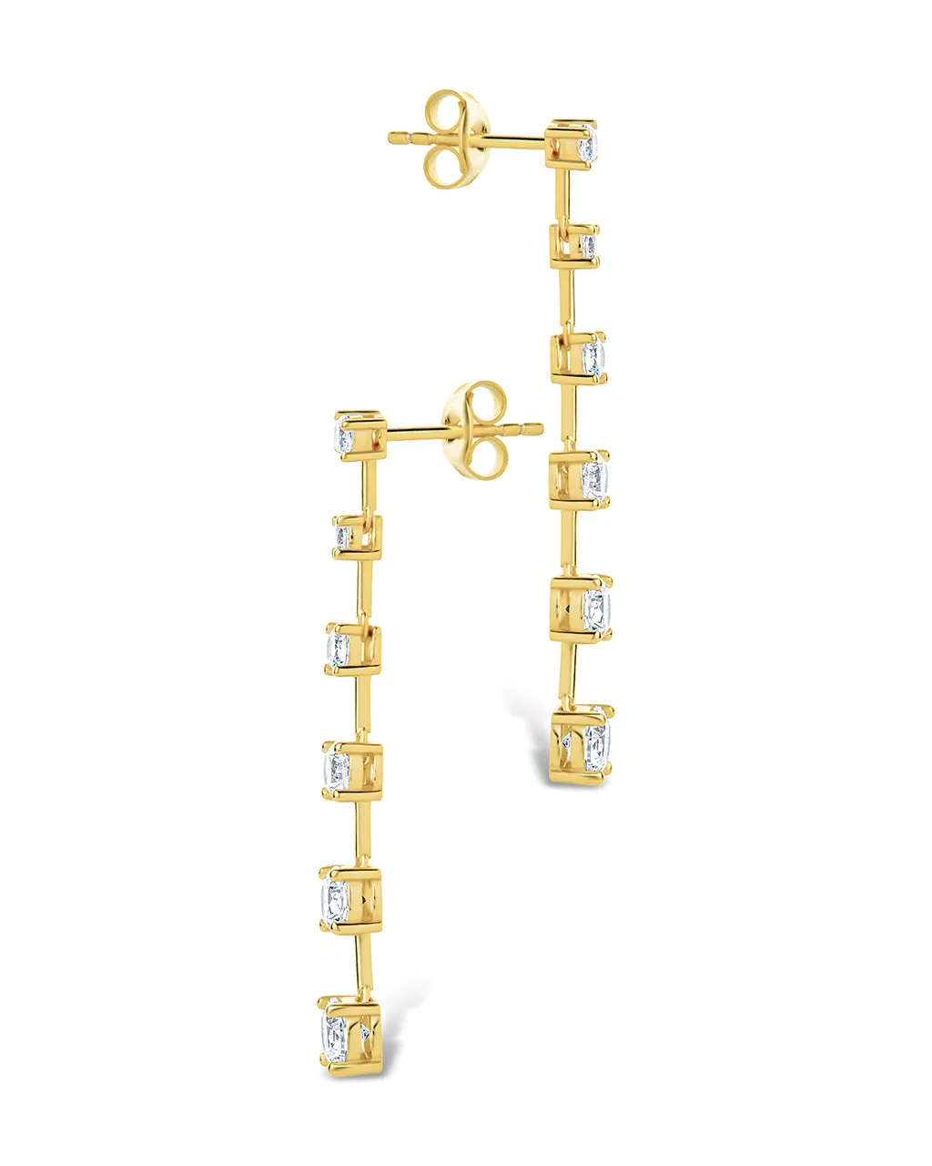 Sterling Silver Rue CZ Drop Earrings
