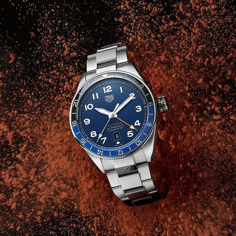 Tag Heuer clock autobia consc gmt caliber 7 limited edition 42mm blue automatic steel wBe511a.ba0650
