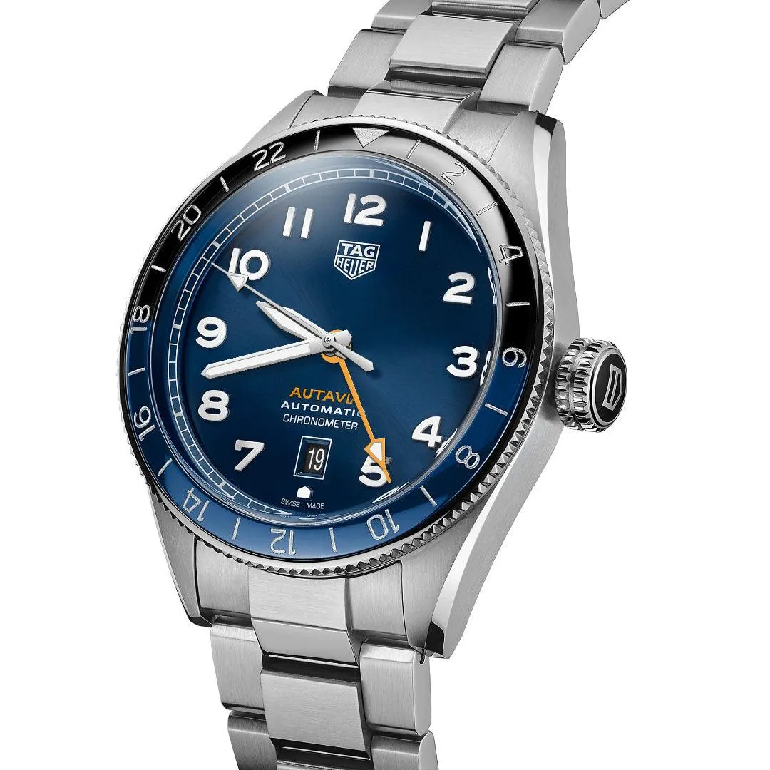 Tag Heuer clock autobia consc gmt caliber 7 limited edition 42mm blue automatic steel wBe511a.ba0650