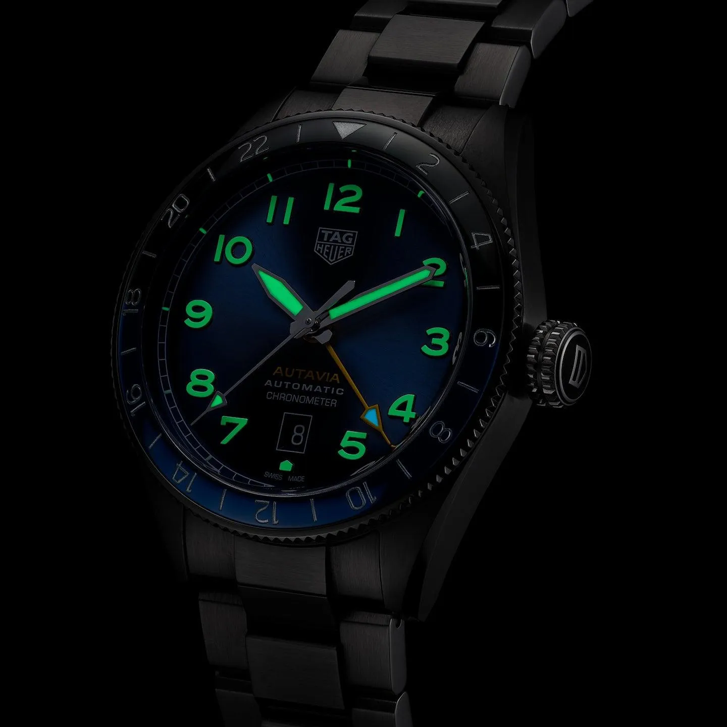 Tag Heuer clock autobia consc gmt caliber 7 limited edition 42mm blue automatic steel wBe511a.ba0650