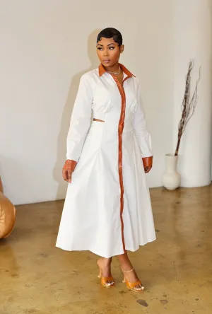 Tender Love Dress (Off White/Tan)