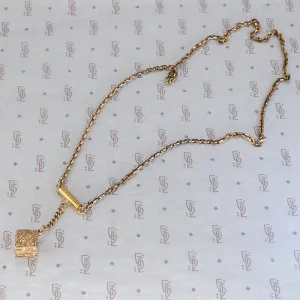 The Suspended Cube Gold Fob Necklace by Ancient Influences