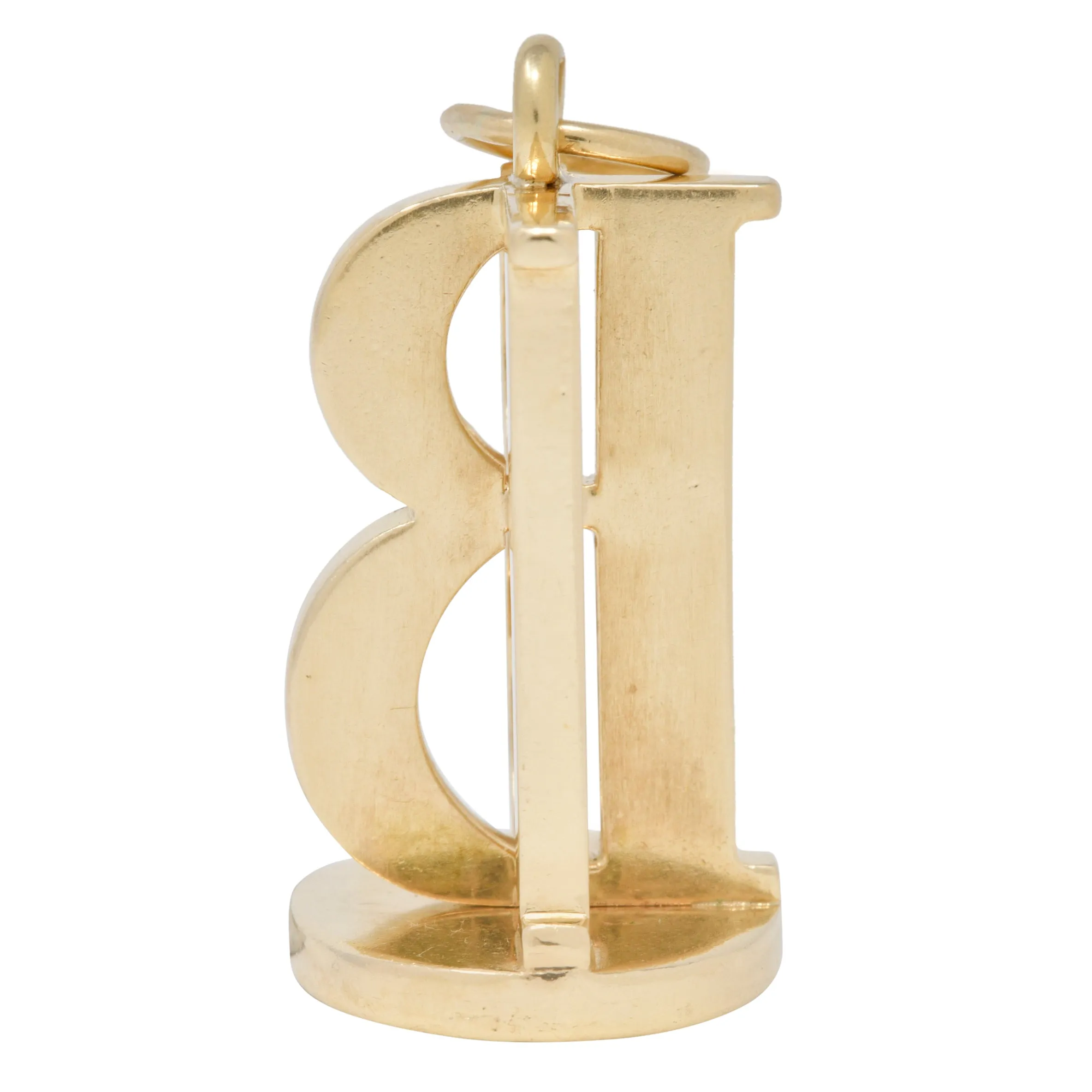Tiffany & Co. 14 Karat Yellow Gold B Initial Vintage Retro Fob Pendant Charm