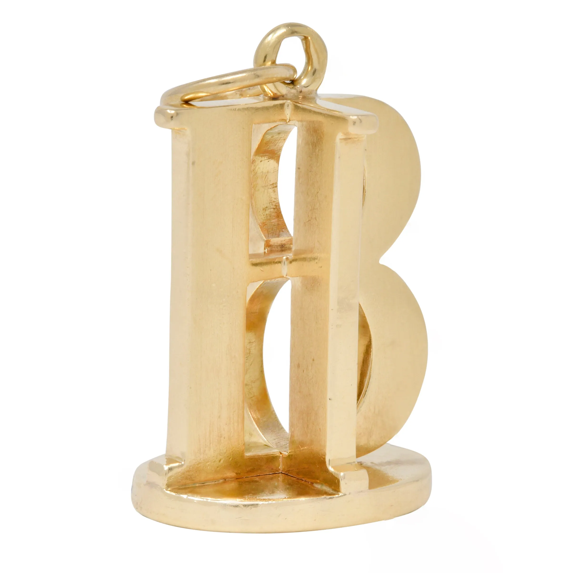 Tiffany & Co. 14 Karat Yellow Gold B Initial Vintage Retro Fob Pendant Charm