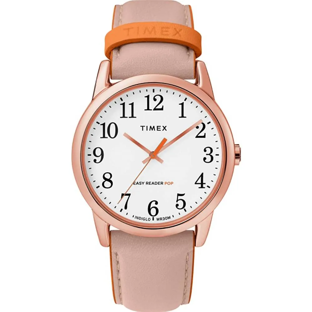 Timex Women's Easy Reader Date Leather Strap 38mm Watch | Multiple Colors