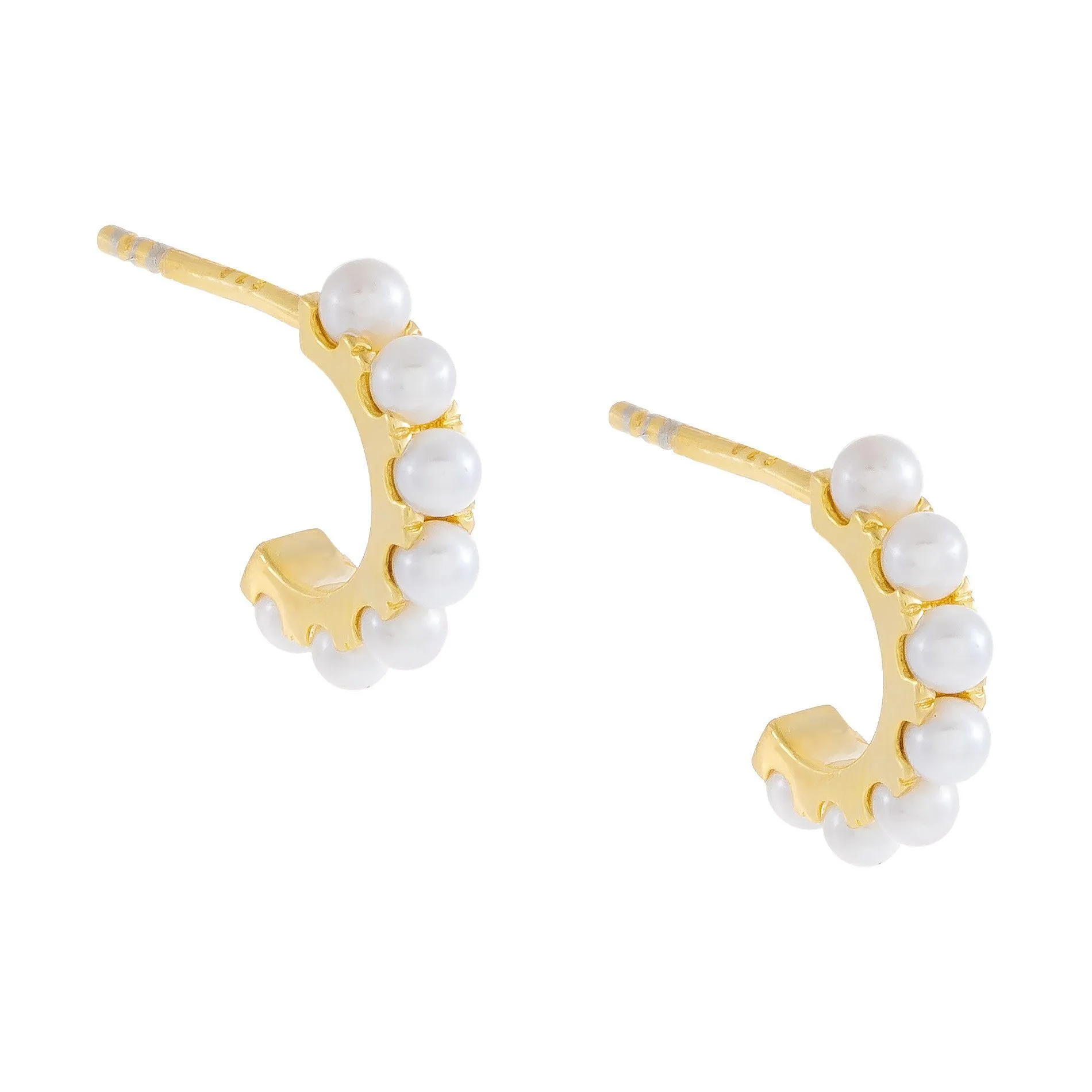 Tiny Pearl Hoop Earring