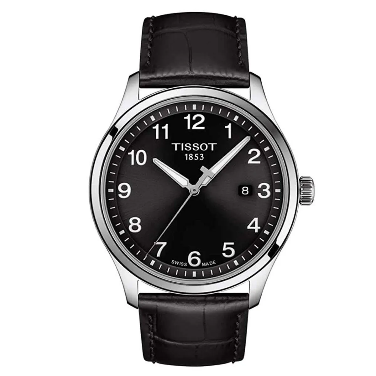 TISSOT GENT XL CLASSIC 22MM BLACK LEATHER STRAP